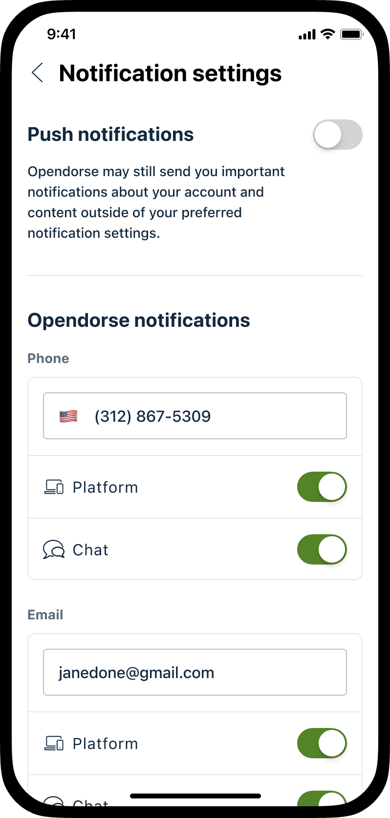 Opendorse screenshot 1