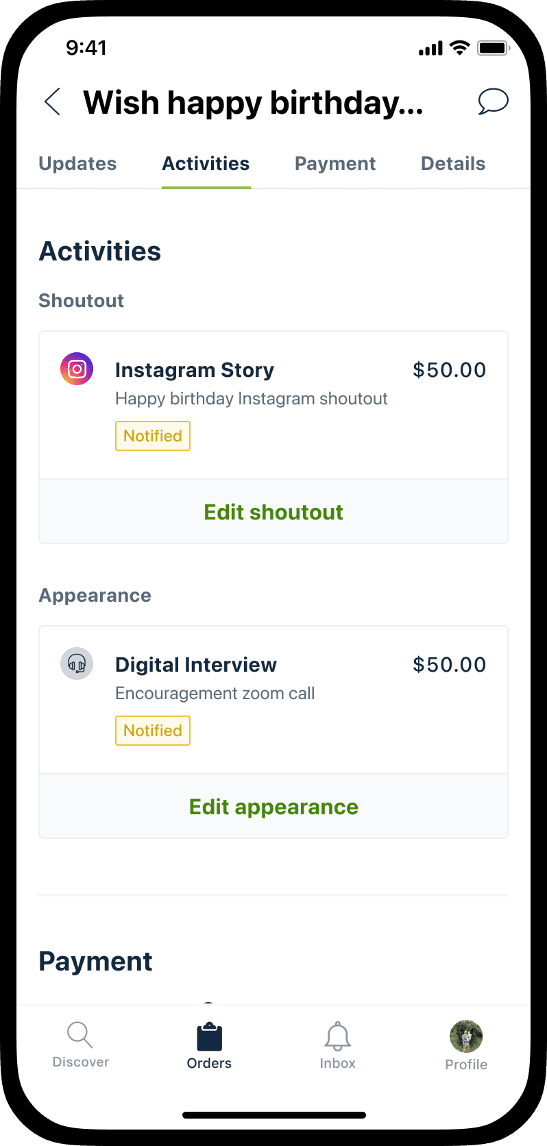 Opendorse screenshot 2